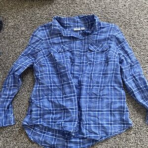 Cato Blue Plaid Women's Button Down Shirt
